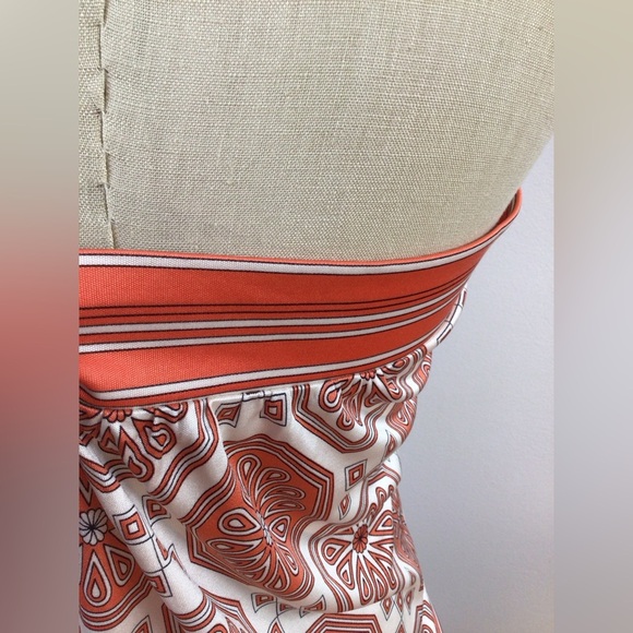 Trina Turk Coral and Cream Geometric Print Top, sz LG - Picture 8 of 12